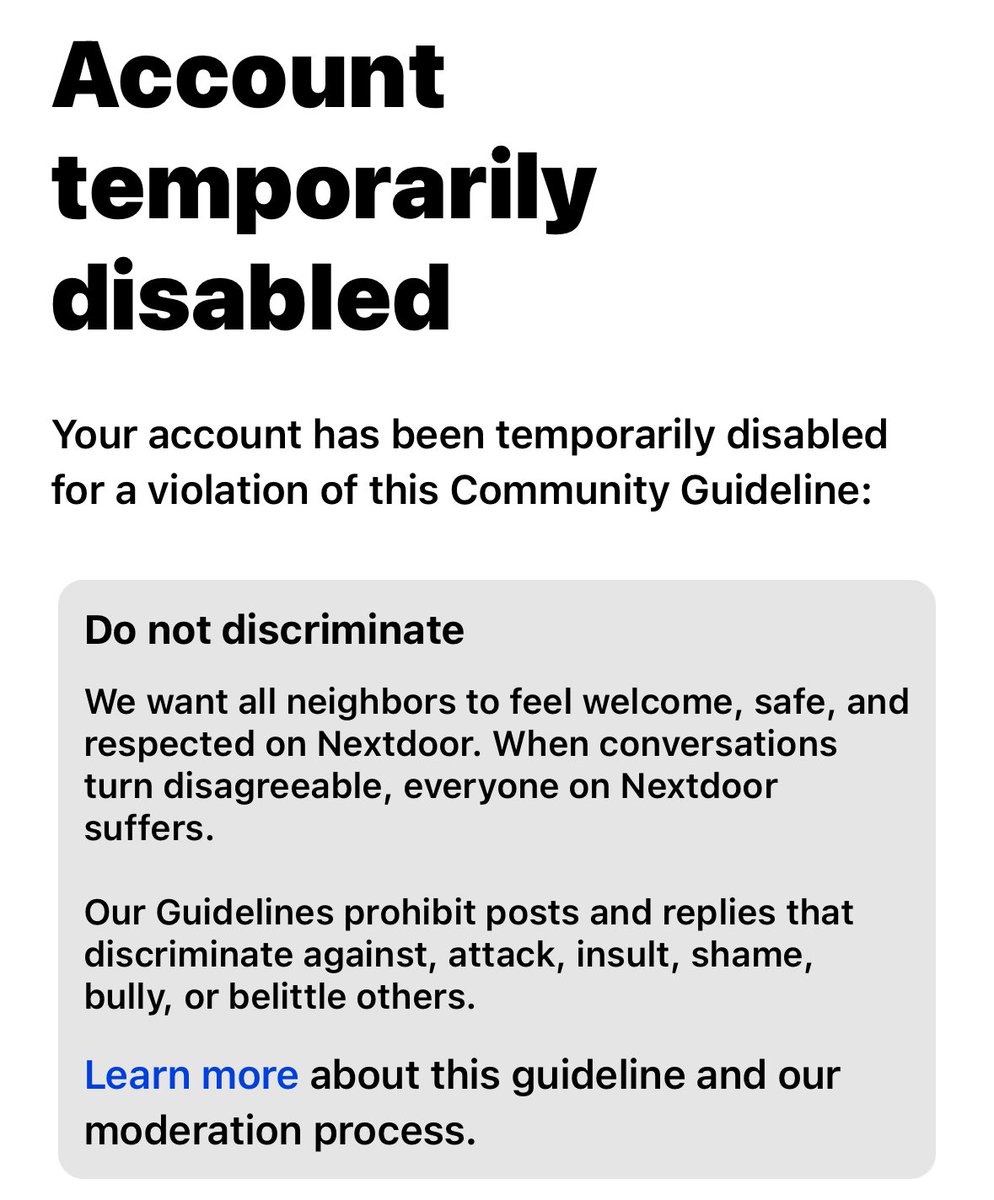 thomashawk's tweet image. My wife posted that she was the victim of an attempted car jacking in Oakland on @Nextdoor and they disabled her account for discrimination.