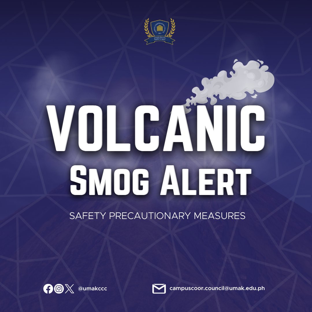 umakccc's tweet photo. “Guarding Against Volcanic Smog: A Comprehensive Approach to Safety During an Alert 📷📷 

The precautionary measures are listed below:   

1. 𝐒𝐭𝐚𝐲 𝐈𝐧𝐝𝐨𝐨𝐫𝐬: If the volcanic smog alert is active, it’s safest to stay indoors as much as possible. https://t.co/YspOGV3Bdj
