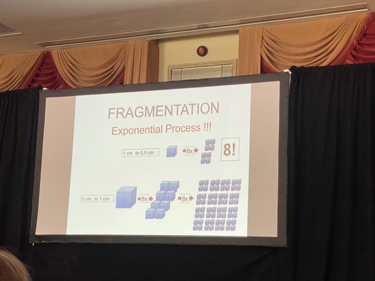 Stone fragmentation is an exponential process #isu2023 @oliviertraxer