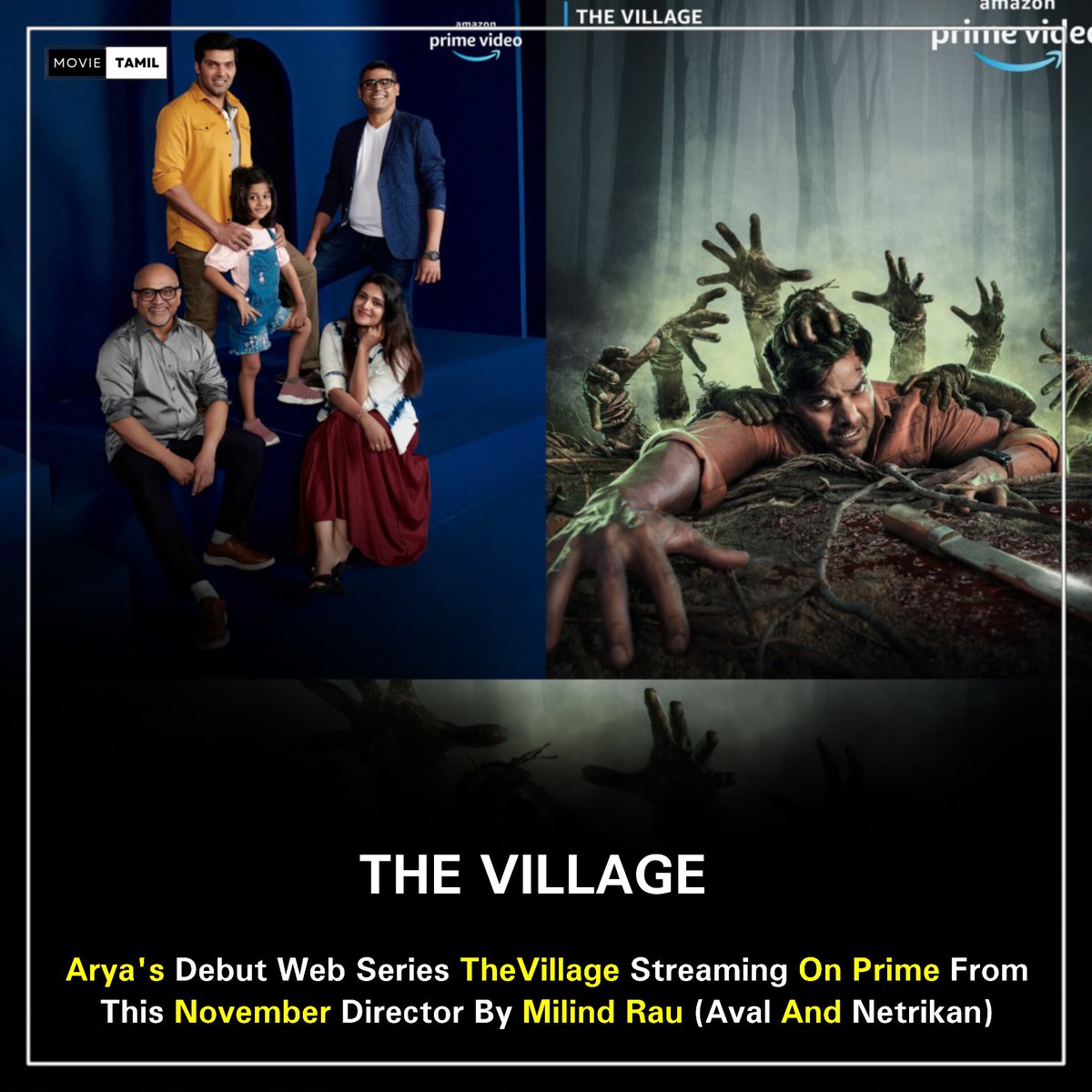 FilmBuff0's tweet photo. Exclusive
🔸#Arya's Debut web series #TheVillage streaming on @PrimeVideo From This November
Directed by #MilindRau (#Aval and #Netrikan)
#MrX #AryaMrx #TheVillageTeaser https://t.co/ffjtX0cPKt