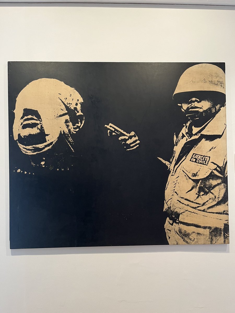 TomHunterArt's tweet photo. Great exhibition @FourCornersE2 gallery by @peterkennardx marking the bloody & brutal coup by General Pinochet in 1973 in Chile. Very informative about how the dictator killed and suppressed the civilian population and how the CIA and the west help him, sicking. #art #politicts https://t.co/fUp21QIfPt