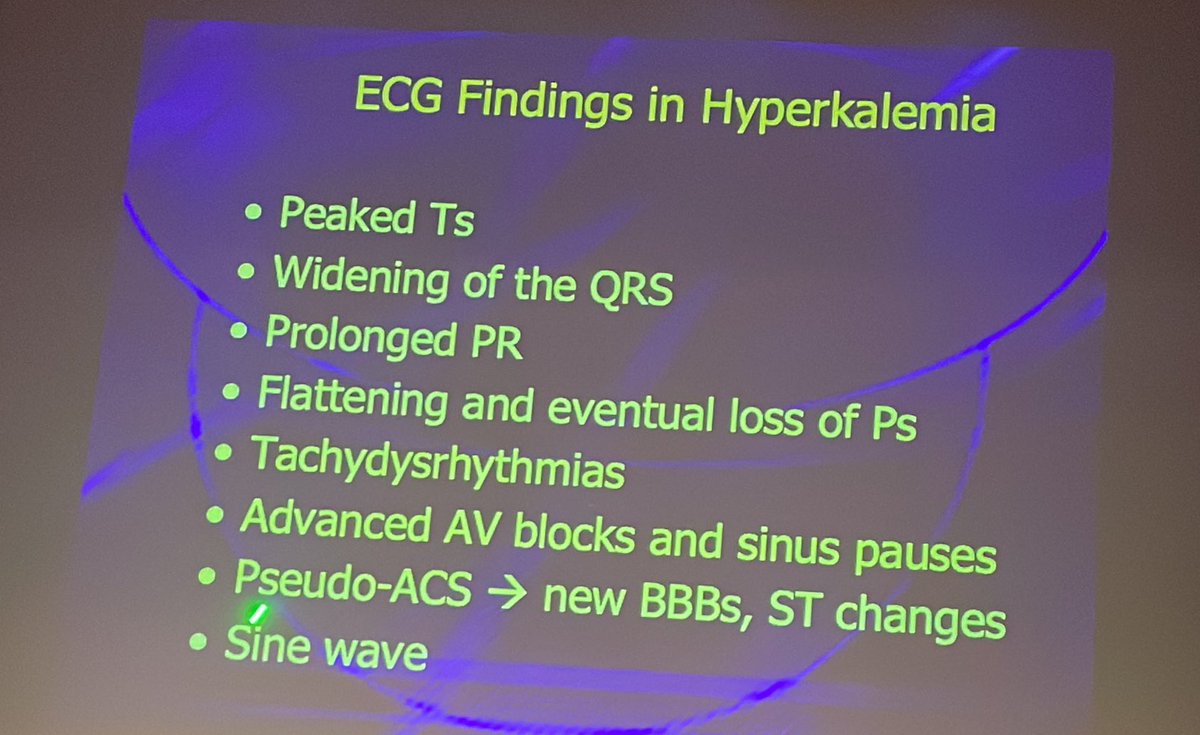 rob_cosentini's tweet photo. Arrhythmias via @amalmattu at #CorConference

Bradycardia and HyperK:

➡️ think HyperK

➡️ Calcium/Bicarbonate save lives

➡️ Bizzarre ECGs https://t.co/gdMmbwatqc
