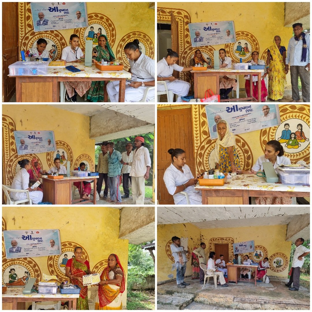 આજ રોજ બડોદરા ગામ માં આયુષ્માન ભવ: પ્રોગ્રામ અંતર્ગત પ્રથમ  શનિવાર ના રોજ આરોગ્ય મેળાનું આયોજન કરવામાં આવ્યું. જેમાં લાભાર્થી નું બિન ચેપી રોગો ની તપાસ, ABHA card ની કામગીરી, તંદુરસ્ત જીવનશૈલી વિશે સમજન આપી. <a href="/CdhoArvalli/">CDHO Arvalli</a> @AyushmanHWCs <a href="/drKetantaral/">Dr.Ketan Taral THO MODASA</a> <a href="/phcshinavad/">phc shinavad</a> <a href="/IecArvalli/">SBCC Arvalli</a>