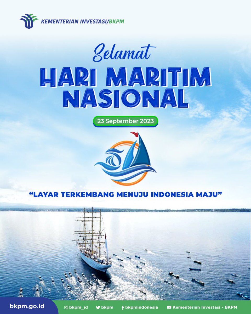 Selamat Hari Maritim Nasional 2023, #Investeam!

Semoga kekayaan maritim yang kita miliki bisa sama-sama kita jaga sehingga bisa meningkatkan investasi di bidang kemaritiman Indonesia.

#HariMaritimNasional2023
#KementerianInvestasi
#InvestasiTumbuhIndonesiaMaju