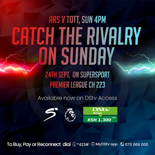 DStv_Kenya's tweet image. The stage is set for greatness! 🏟️ The North London Derby - a clash woven into the fabric of football.⚽ Are you game ready? 
#ARSTOT

dstv.com/en-ke/campaign…

Dial *423# or download the #MyDStv App to get connected to DStv Access for KES 1,300.
#DStvOpenWeekend