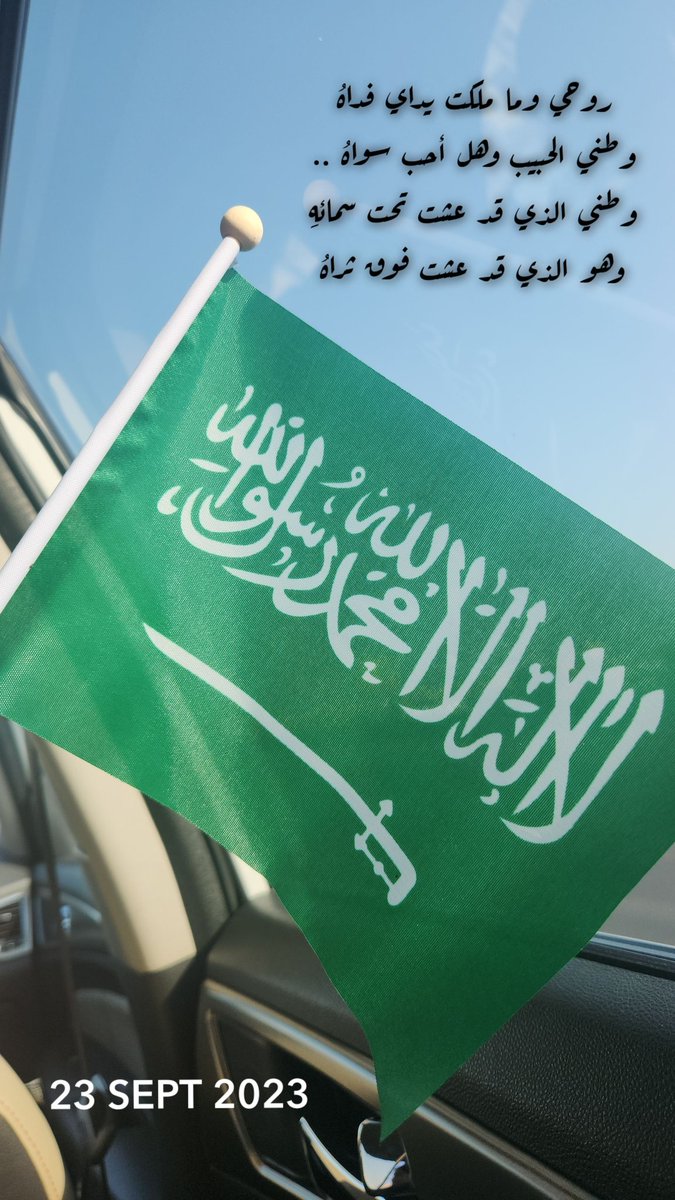 SarahAlQuwaiz's tweet photo. دامت رايتنا عالية ترفرف .. خفّاقة في سمائنا.. تبعث فينا الأمل .. لنحلم ونحقق لليوم وللمستقبل
كل عام ووطني بخير 🇸🇦  
#اليوم_الوطني_93_السعودي https://t.co/iHsLtAZHHU
