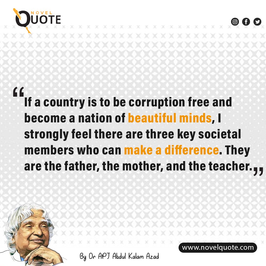 If a country is to be corruption free and become a nation of beautiful minds, I strongly feel there are three key societal members who can make a difference. They are the father, the mother, and the teacher
#AntiCorruptionSociety
#FamilyValuesMatter
#EducateToEradicateCorruption