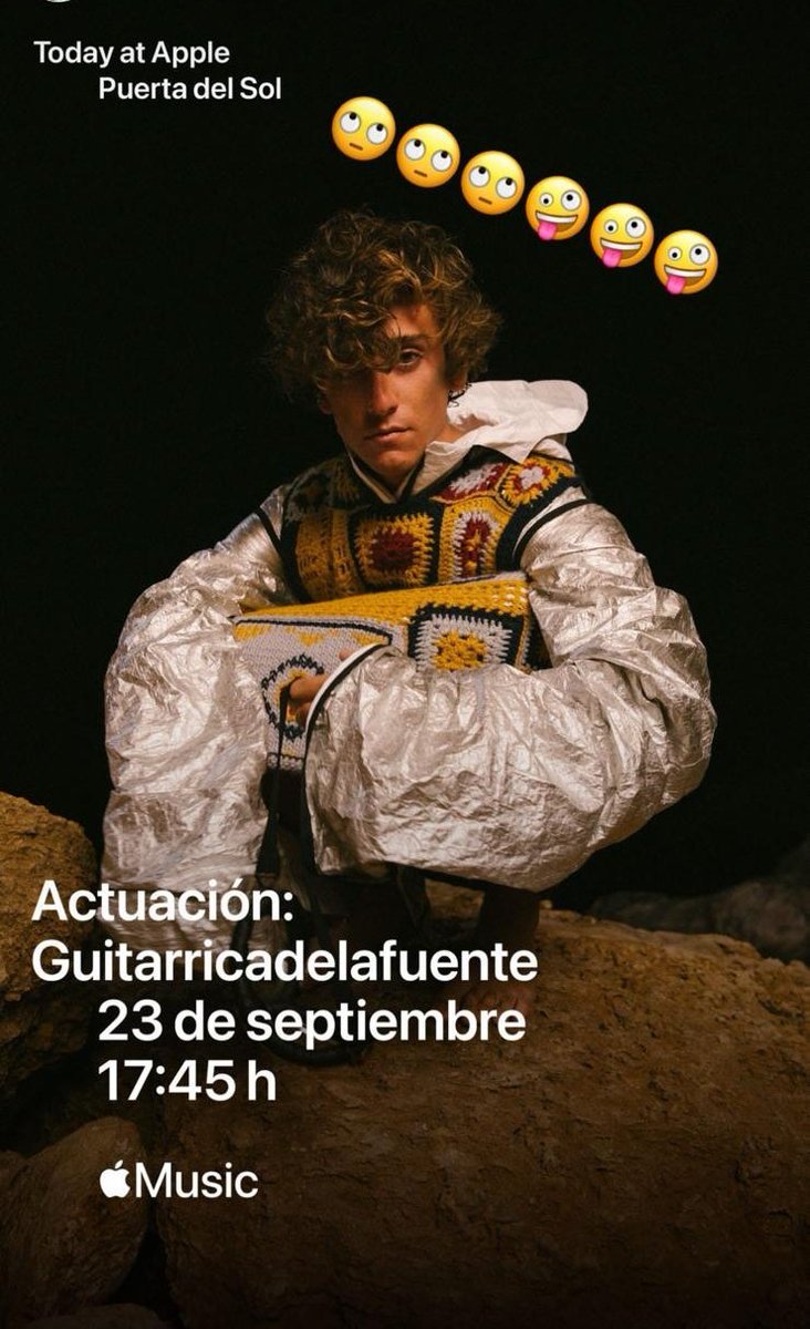 🌟 Hoy Guitarricadelafuente dará un concierto en Madrid de media hora en la tienda de Apple de Sol, de las 17:45 a las 18:15. ¡Ya tenéis plan para esta tarde!
