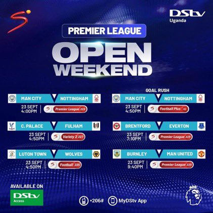 BusingyeJose's tweet image. Pumped for this weekend's matches? 🌚 

Great news! All games now available on DStv Access! Just 43k UGX for all Premier League action today! 🥳 

#KatiGunyume #DStvOpenWeekend