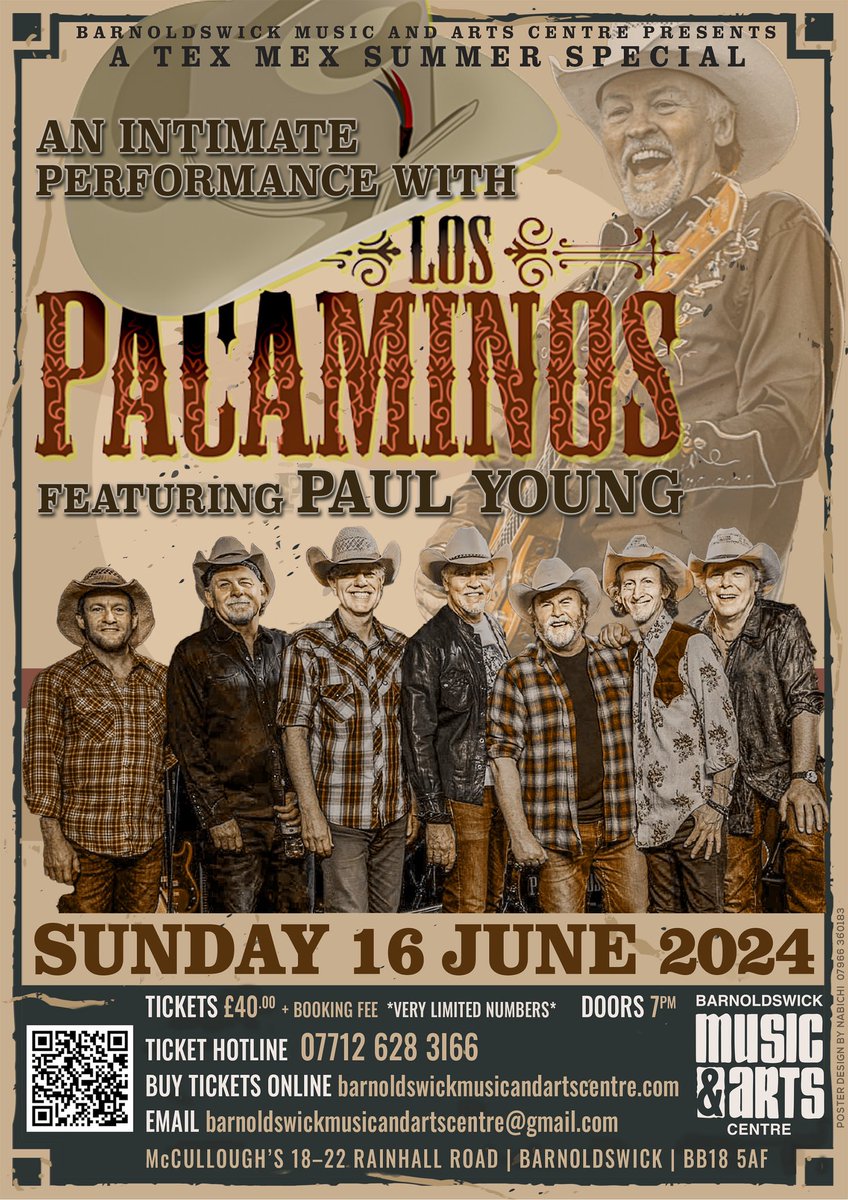 GIG NEWS! We have another date for your 2024 diaries! Back by popular demand - we will be back at #BarnoldswickMusicandArts Centre on June 16th 2024. 

Tickets are on sale here NOW so get 'em quick!  barnoldswickmusicandartscentre.com/los-pacaminos-…