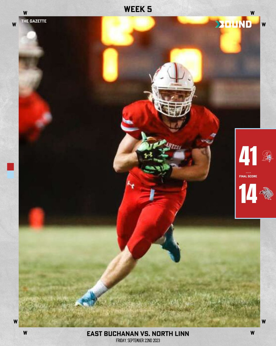 Bound_IA's tweet photo. GOOD MORNING BUCS!

East Buchanan overcomes the rain and takes down previously undefeated North Linn in the early morning hours!

📸 The Gazette

#iahsfb #ihsaa https://t.co/KD4jVhgD0m
