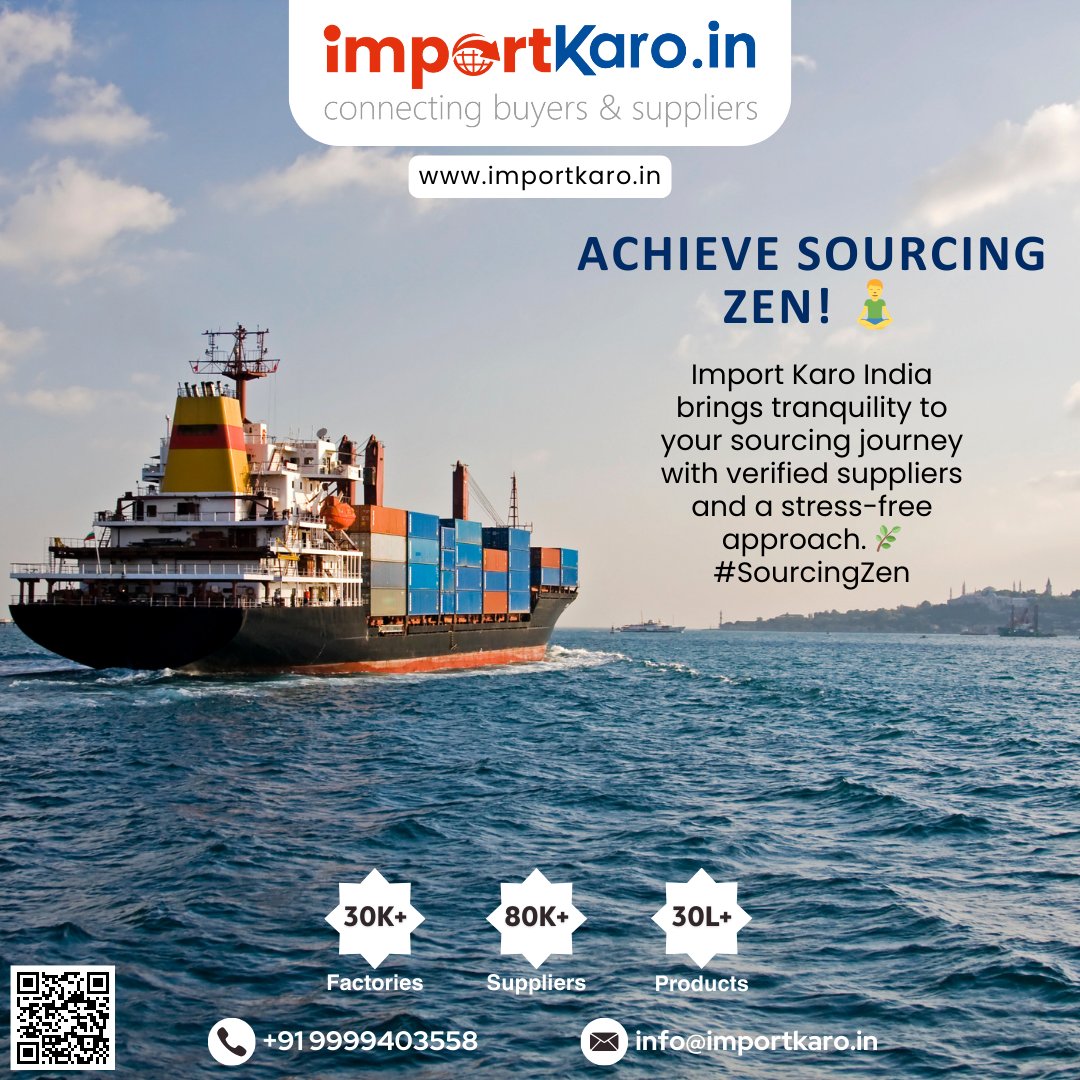importkaro's tweet photo. Achieve Sourcing Zen! 🧘‍♂️ Import Karo India brings tranquility to your sourcing journey with verified suppliers and a stress-free approach. 🌿 #SourcingZen
Visit now -> https://t.co/vqUxVVOPb3

#ImportKaroIndia #VerifiedSuppliers #EfficientSourcing https://t.co/LvcXGFWwcl