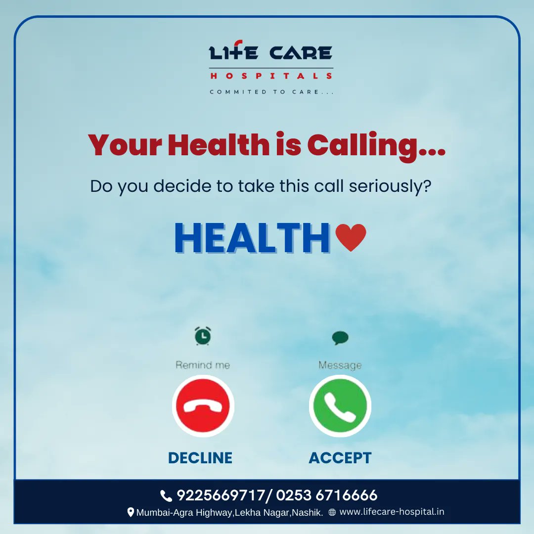 Paying attention to your #health and addressing any warning signs or concerns is #crucial for #preventing future #illnesses and maintaining overall well-being.

for more details, consult your doctor today: 9225669717

#LifeCareHospitals #Nashik