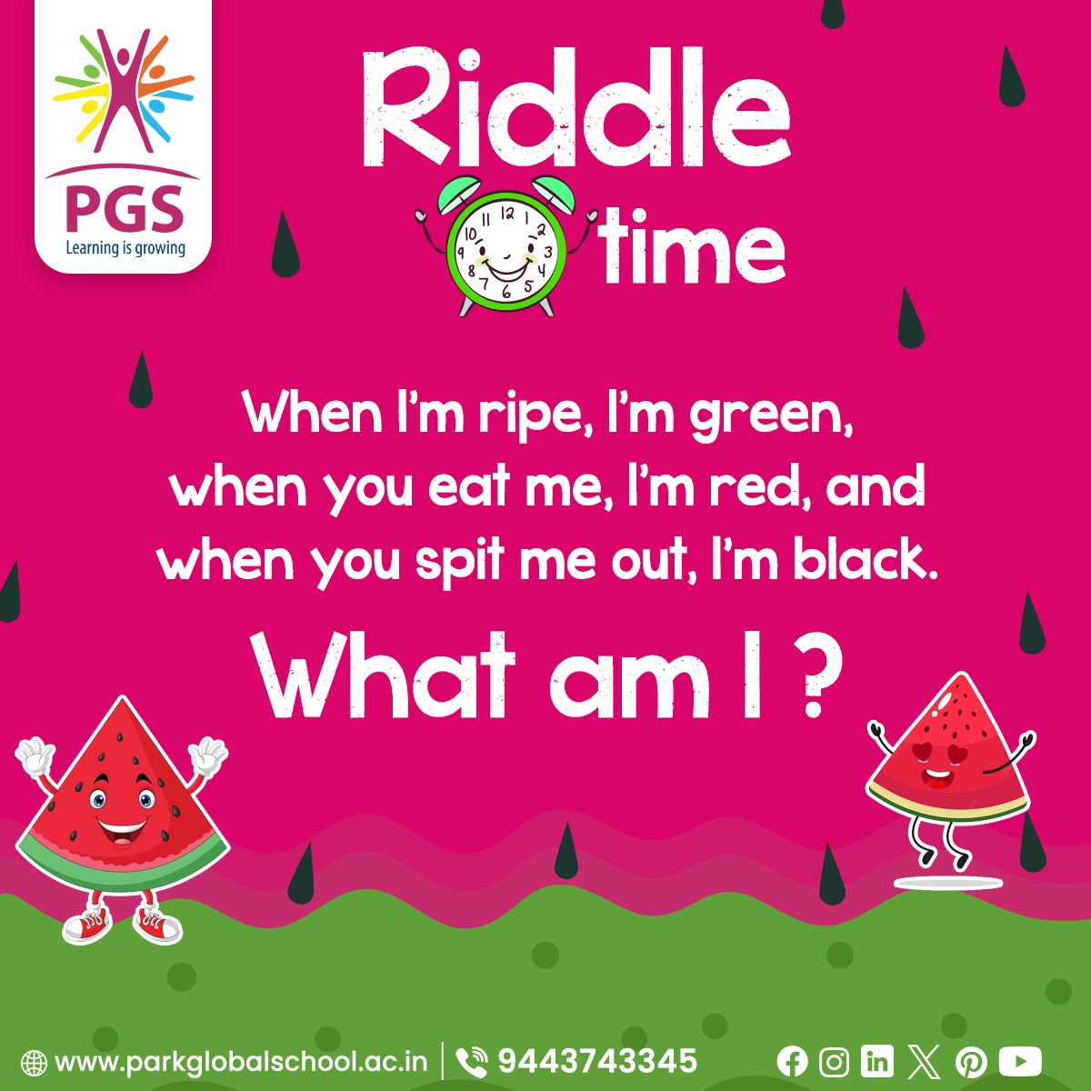 Weekend Riddle!

Can you unravel this brainteaser? 

Drop your responses in the comments!

#Parkglobalschool #PGS #RiddleTime #BestcbseschoolinCoimbatore #WeekendQuiz #RiddleFun #funlearning #BrainGames #learning #learningthroughplay #RiddleMasters #riddles #quiz #AnswerChallenge