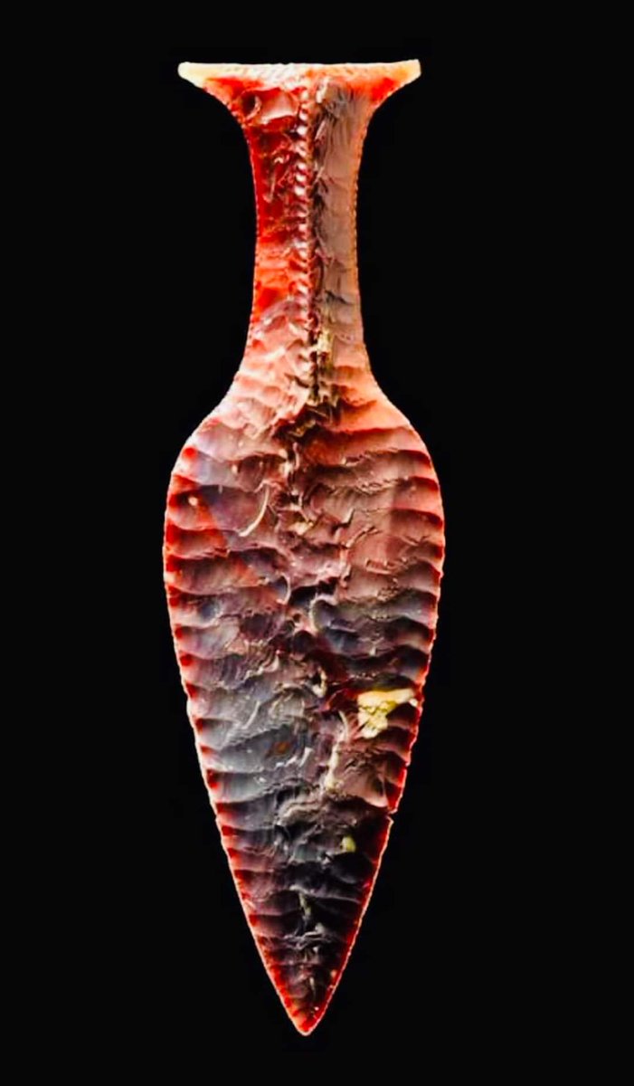 Hindsgavl Dagger (1700 BC) :

The dagger is made of flint stone and was found on Fænø in Lillebælt back in 1867.

- Subscribe for Detailed Post -

National Museum in Copenhagen, Denmark

#archaeohistories