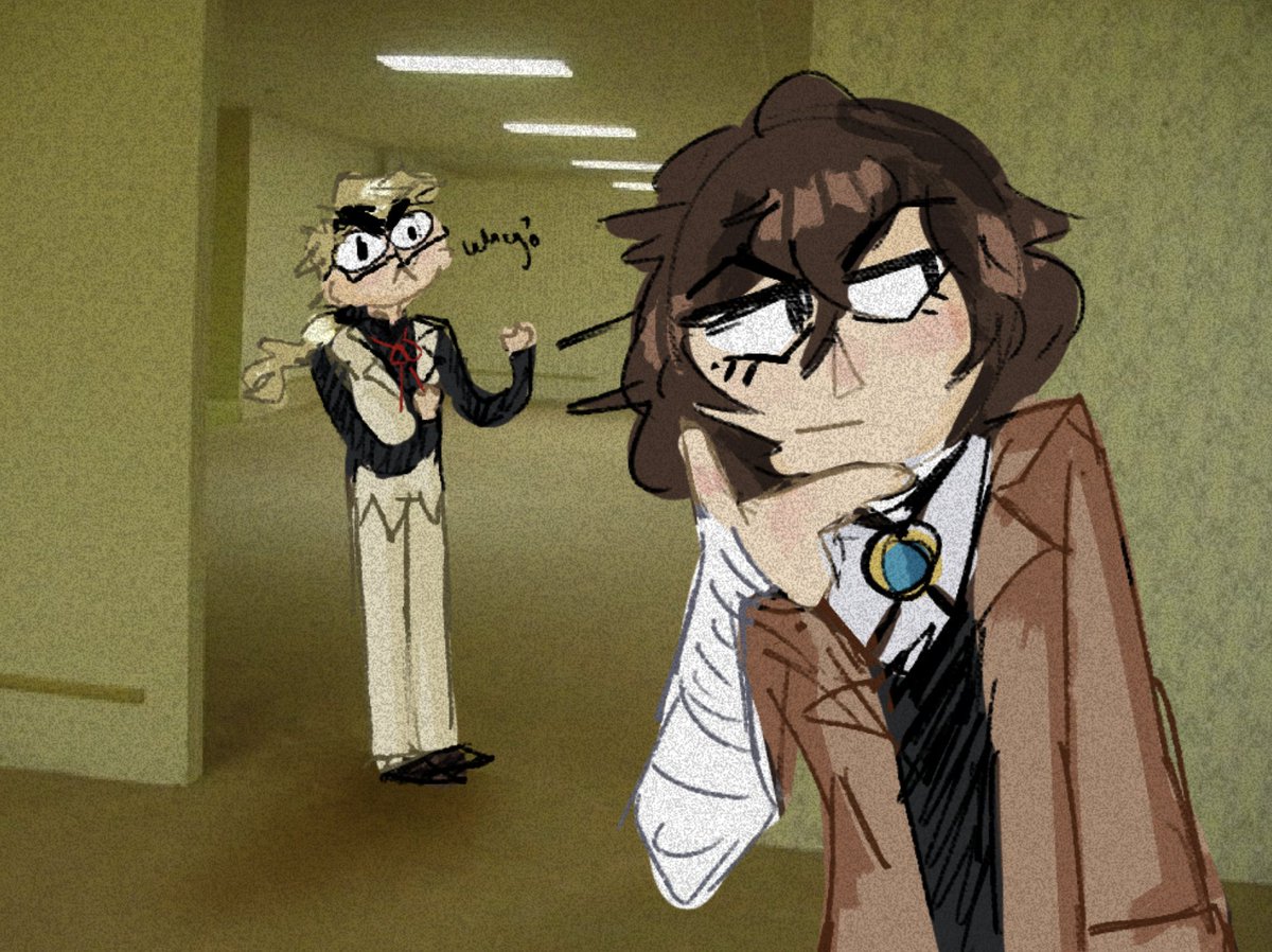 benetnvsch's tweet photo. MAKING OUT with KUNIKIDA-KUN in the BACKROOMS at 3 AM‼️REAL NOT CLICKBAIT‼️GONE WRONG (MONSTER SUMMONED⁉️I DIED⁉️)

(i had too much time on my hands and decided to throw em into the backrooms-  this was funnier in my head im sorry)

#bungoustraydogs #bsd #kunikidazai https://t.co/8W70T8uTdG