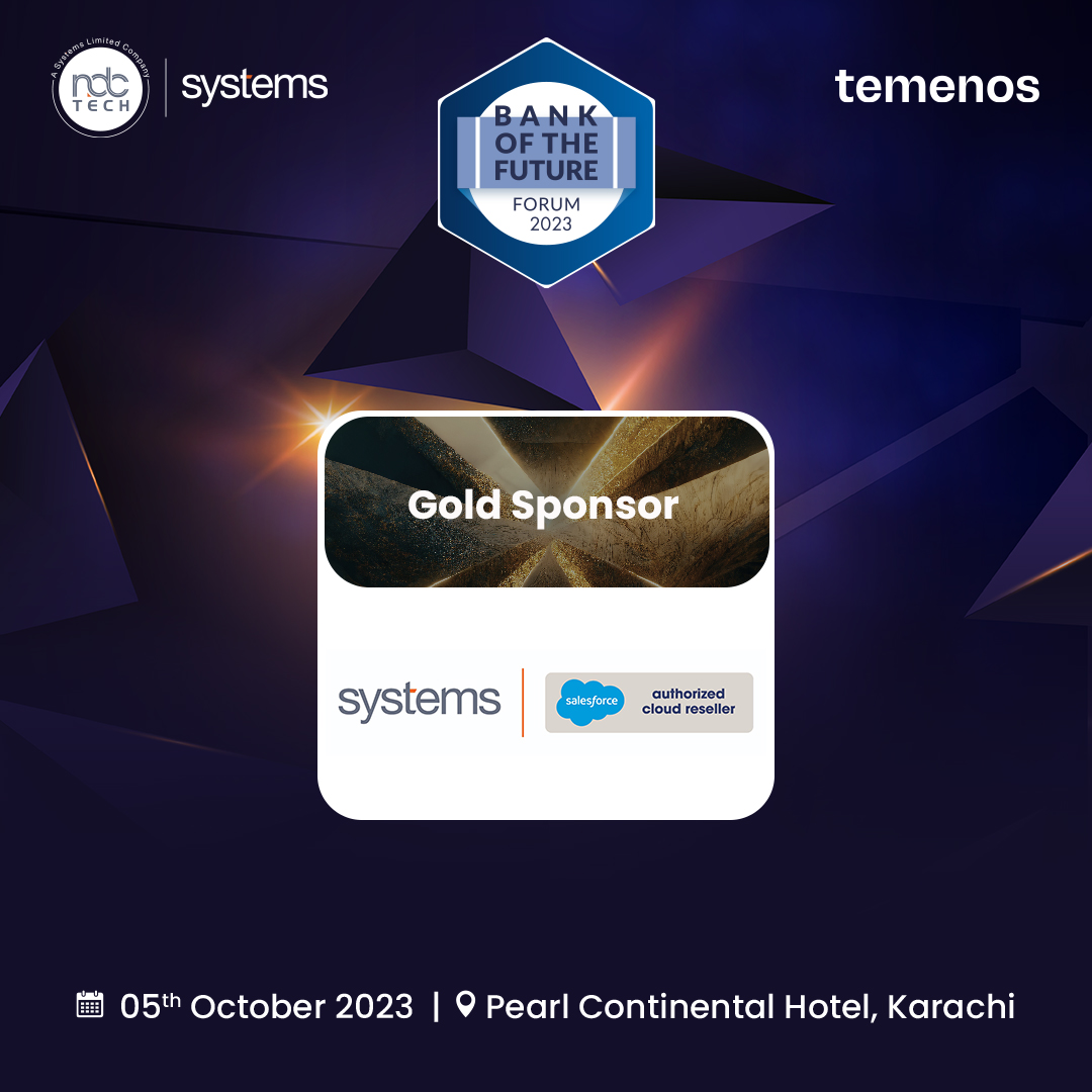 NdcTechTweet's tweet image. We are pleased to welcome #Salesforce as the Gold Sponsor at Bank of the Future Forum 2023 happening on 5th October at Pearl Continental Hotel, Karachi. 
Register yourself now: lnkd.in/d2Vwgxyb

#NdcTech #Systems #BOFF2023