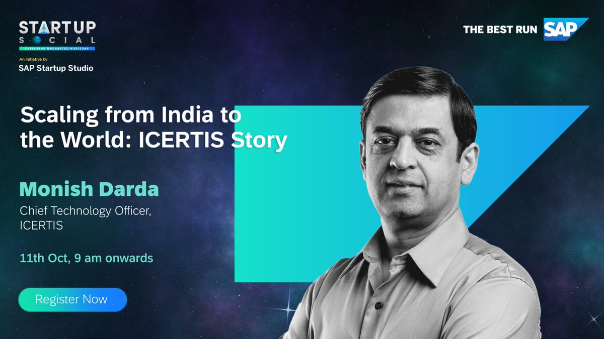 🚀 Prepare for an electrifying session at #StartupSocial featuring <a href="/monishdarda/">Monish Darda (He/Him/His)</a>, CTO of ICERTIS! 🌐
 
🌏 Embark on an inspiring journey as we delve into the "Scaling from India to the World: The ICERTIS Story." 

📢 Secure your spot now: sap.to/6016uB9hA