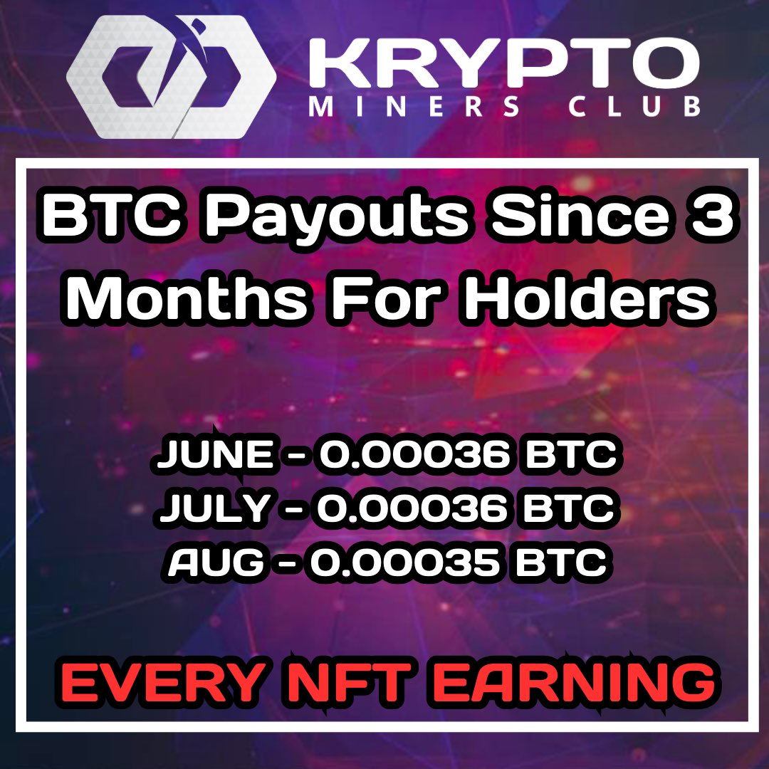 🔊ATTENTION EVERYONE🔊

OUR HOLDERS HAVE BEEN GETTING CONSISTENT PAYOUTS SINCE 3 MONTHS! 💰

💵 EVERY NFT GETTING HOT AND SPICY BTC STRAIGHT TO THEIR WALLET! 🚀

💎 HOLD NFTS AND MINE BTC! 💎🔥🚀

#NFTRewards #CryptoHODL #tkmc #kryptominers #bitcoin  #passiveincome #nft #nfts