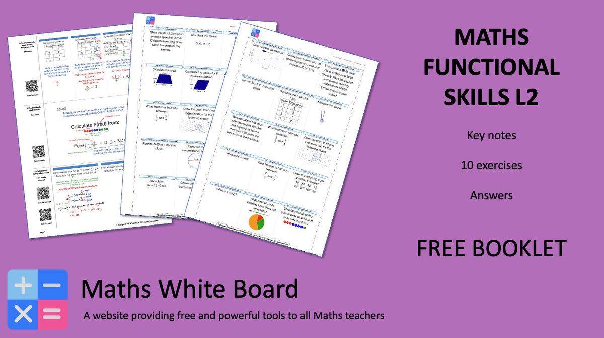 MattTheApp's tweet photo. Functional skills L2 FREE booklet
This year I have 3 groups doing either L1 or L2. To support my L2 Y11s, I've put together a rehearsal booklet. Key notes to pre-empt difficult topics and 10 practice sheets we will be doing as HW.
https://t.co/bSPXOoVKGL
@mathsjem #maths #mathschat #mathsteacher #mathsresources #MathEd #iteachmaths #mathscpdchat