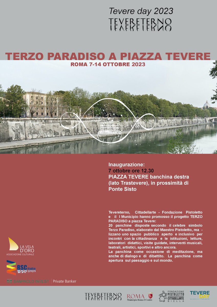 asromatw's tweet photo. Terzo Paradiso a Piazza Tevere: https://t.co/xHbl3IF33F 

Sabato 7 ottobre alle ore 12.30 presso Piazza Tevere (Ponte Sisto) l’Associazione TEVERETERNO Onlus, insieme al Municipio Roma I e a Cittadellarte-Fondazione Pistoletto, presenta al pubblico e alla stampa Terzo Parad... https://t.co/Mxzx1ycKEf