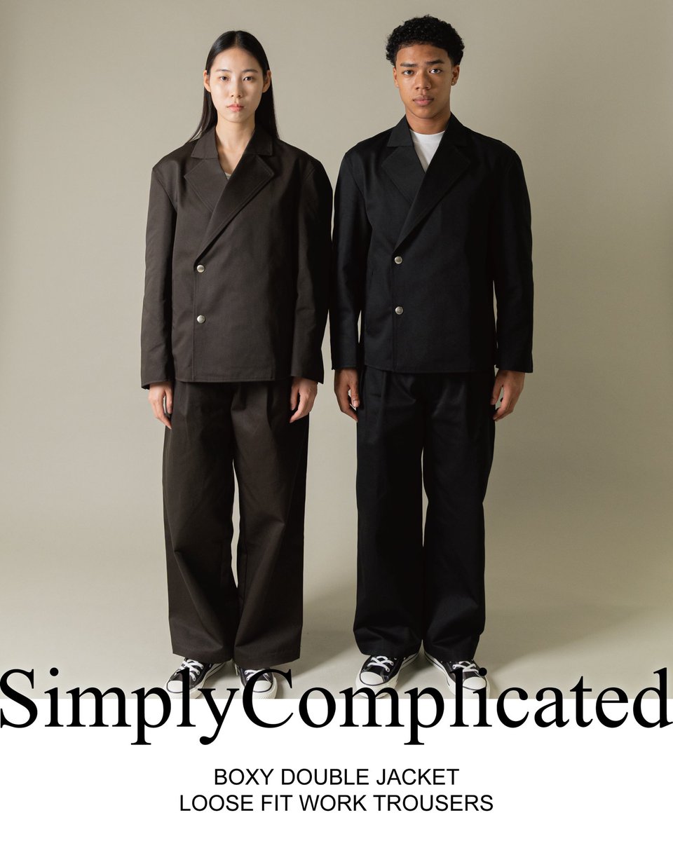 PASSOVER_TOKYO's tweet photo. 【@SCcloJP FW23 DROP 1】

BOXY DOUBLE JACKET
BLACK/BROWN

LOOSE FIT WORK TROUSERS 
BLACK/BROWN

SCHEDULE
￣￣￣￣￣￣￣￣
INSTORE
2023.9.23 SAT 13:00
⁡ONLINE
2023.9.24 SUN 20:00

https://t.co/DLeEG8viEY

#simplycomplicated #simplycomplicatedjp
#passovertokyo #ebisu #恵比寿 https://t.co/3cPicQnXZO