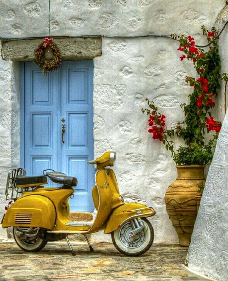 Yellow Vespa...