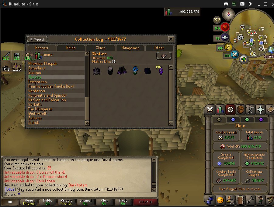 Slax_OSRS's tweet image. 35kc Skotizo green log, think that bit lucky