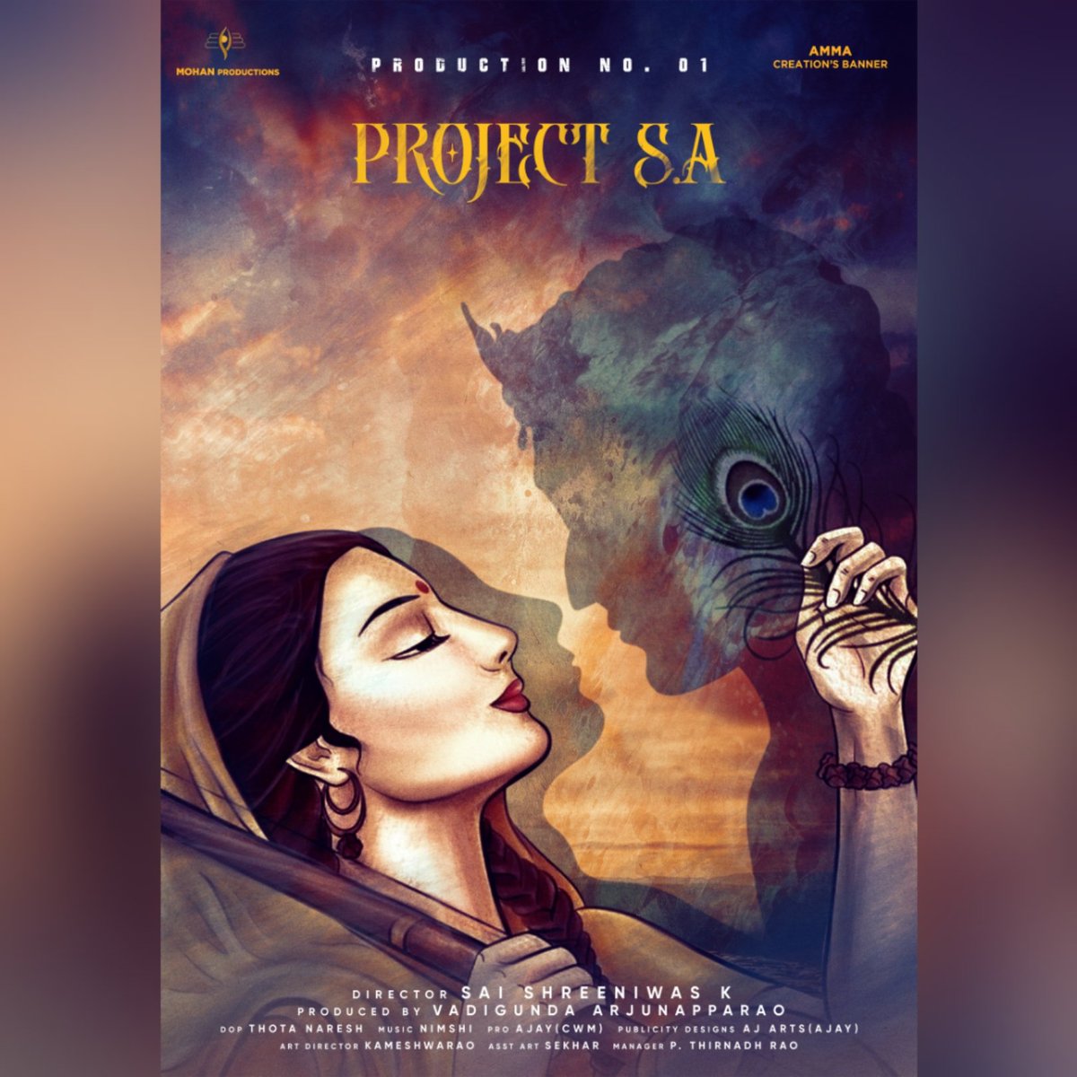 MastiCinema's tweet photo. ๐ Happy Radha Ashtami, everyone! ๐
On this auspicious day, we're thrilled to introduce "Project S A," our latest cinematic endeavor! ๐ฅโจ
Stay tuned for exciting updates, sneak peeks, and a journey filled with entertainment and emotions! ๐ฌ๐คฉ
#ProjectSA #RadhaAshtami #NewMovie
@SaiShreeniwasD @dinesuuukumar @AjArtsofficial @ActorAjay7 @SatyaNKorada @IskconInc