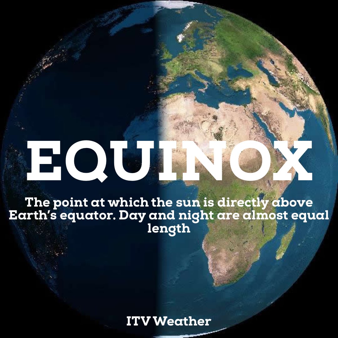 Today marks the #Equinox and it’s now the first day of astronomical #Autumn Today the sun is directly above the equator meaning nearly everywhere. Day and night are ALMOST equal. Remember they’re equal on the Equilux which is on Monday