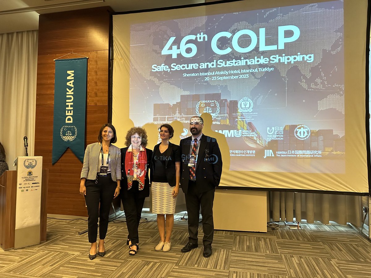 niluferoral's tweet photo. Delighted to be in Istanbul for the 46th COLP on Safe, Secure and Sustainable Shipping hosted by ⁦@Dehukamtr⁩ and Stockton Ctr for Int’l Law and others. Excellent event.Wonderful to see good friends. https://t.co/ObVu7jeZ8J