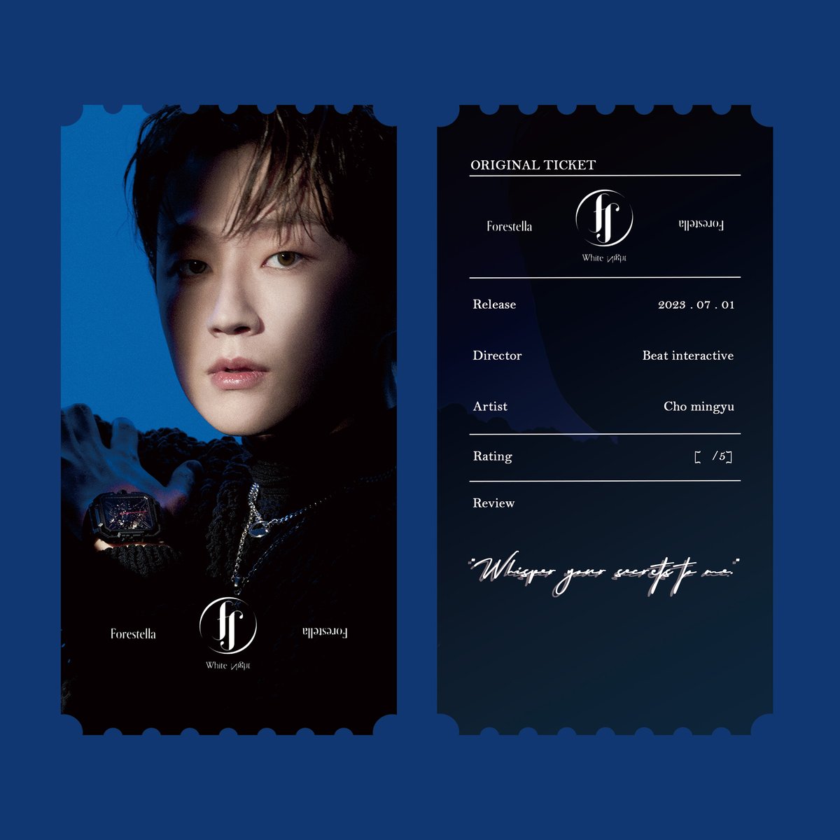 Phanduck_'s tweet photo. 𝙒𝙝𝙞𝙩𝙚 𝙉𝙞𝙜𝙝𝙩 𝙊𝙍𝙄𝙂𝙄𝙉𝘼𝙇 𝙏𝙄𝘾𝙆𝙀𝙏

"sɪɴɢ ʏᴏᴜʀ ᴄʜᴏʀᴜs."
"ᴀᴡᴀᴋᴇɴ ᴍʏ sᴏᴜʟ."
"ғʀᴇᴇ ʏᴏᴜʀ ᴄᴏʟᴏʀ."
"ᴡʜɪsᴘᴇʀ ʏᴏᴜʀ sᴇᴄʀᴇᴛs ᴛᴏ ᴍᴇ."

#포레스텔라 #Forestella 
#배두훈 #강형호 #조민규 #고우림 https://t.co/y88GUR0yOI