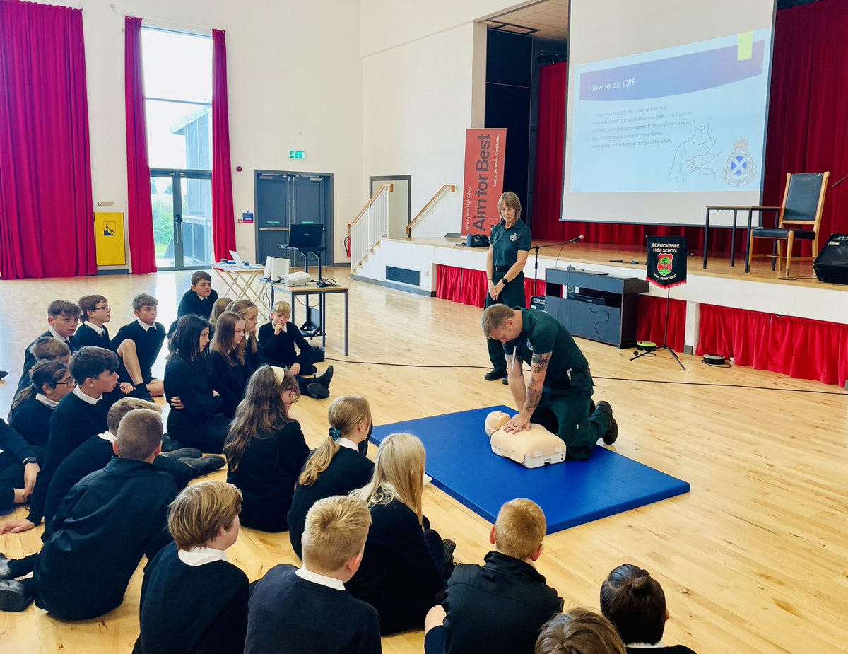 DYWBHS's tweet image. Tuesday saw Day 1 of our whole school #CPRtraining💔Huge thank you to @LeeTwin2 Lynn &amp;amp; the @Scotambservice🚑 for delivering such an invaluable life skill to all our students!❤️💪🏻
@Bruce_NextLevel🌅
@SBCEducation1🎓
@Berwickshire1st🥇
@DYWBorders👷🏼‍♀️
#AimforBest🐻
#BHSPartnerships🤝