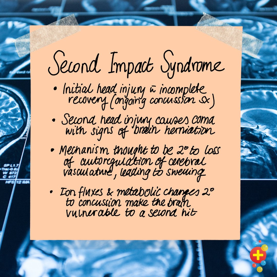 WHY do we insist kids stay away from activities after a concussion? The brain is still healing from the initial impact and in this time it is vulnerable to serious damage from another, even minor, impact. 👇🏼 Australian Concussion in Sport consensus guidelines #DTFB #PostItPearls