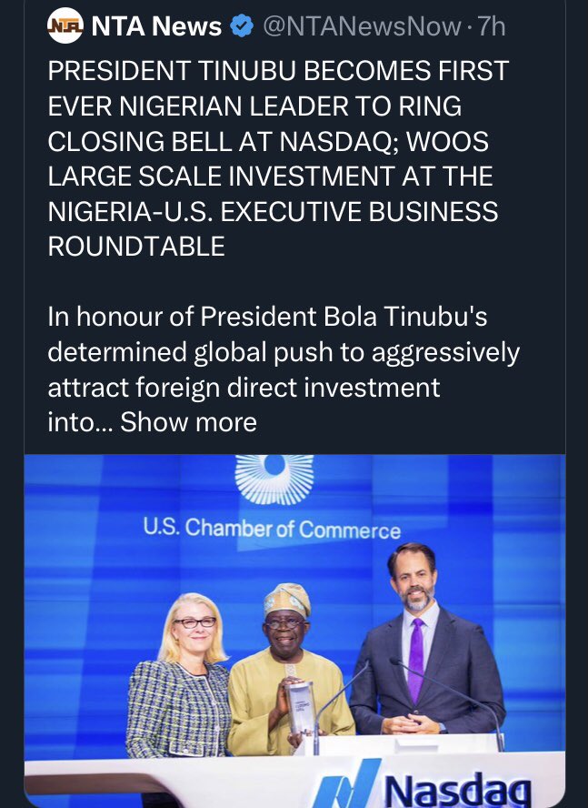 Student Loan. ❌
NASDAQ Bell. ❌
Subsidy Removal. ❌
UAE lifting of Visa Ban. ❌
Distribution of Palliatives. ❌
Afrexim Bank $3 billion loan. ❌
Rate Unification (Naira Float). ❌

Not a single Policy nor Propaganda has worked! Except the obvious replication of MC Uluomo’s Lagos