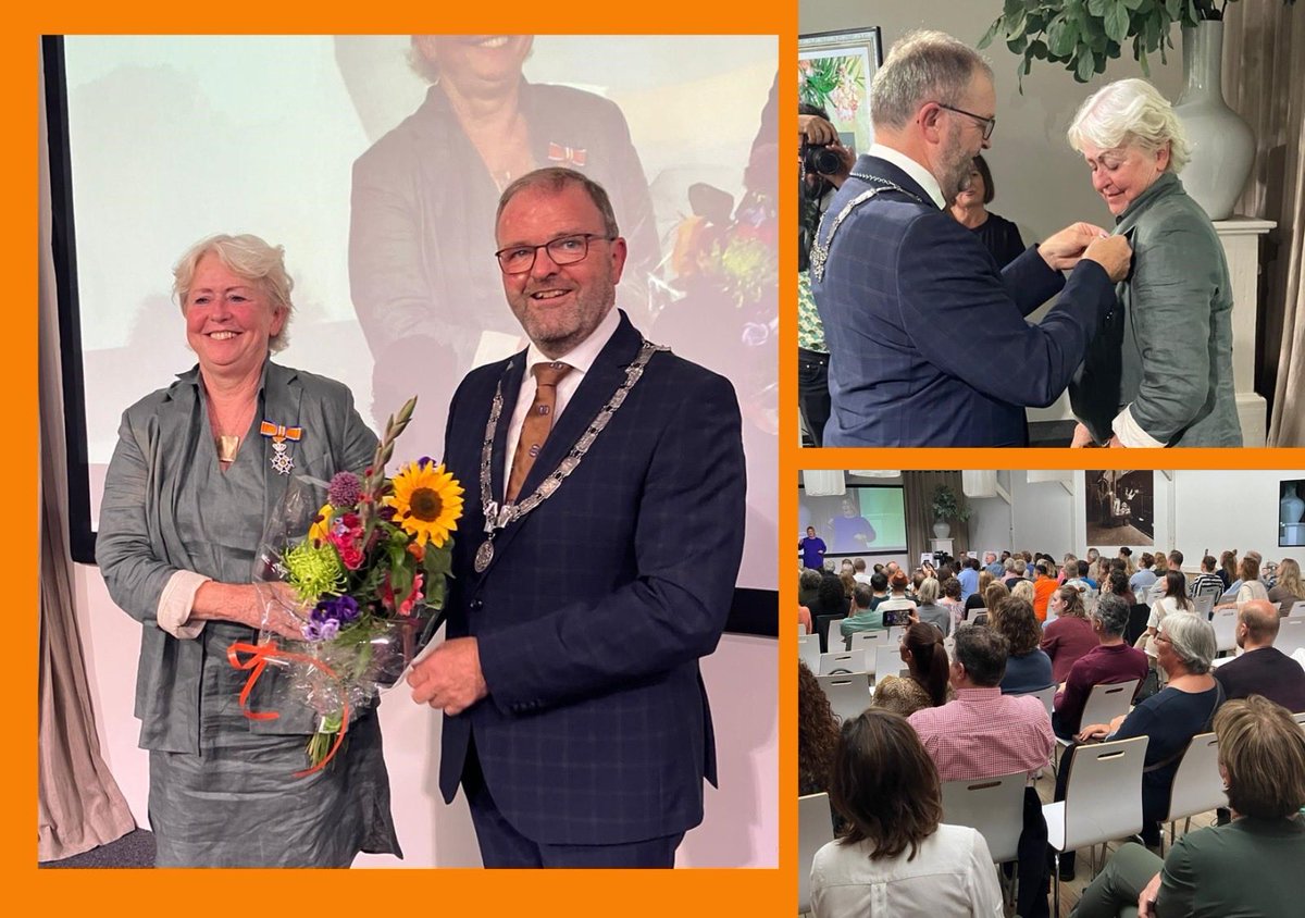 Bij het symposium over erkenning van #gebarentaal van ⁦<a href="/gebarencentrum/">Nederlands Gebarencentrum</a>⁩ ⁦@adviesngt⁩ ⁦<a href="/Dovenschap/">Dovenschap</a>⁩ in #Amersfoort is mevrouw Alice van der Garde uit #Geldermalsen terecht in het Koninklijke zonnetje gezet. Zij is benoemd tot Ridder in de Orde van Oranje-Nassau.