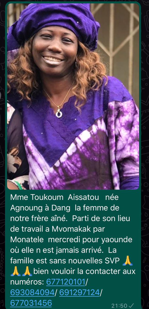 Bonjour ma TL
Svp partagez partout (Instagram,Facebook,Whatsapp etc)
La famille est vraiment inquiète 😪
Merci d'avance