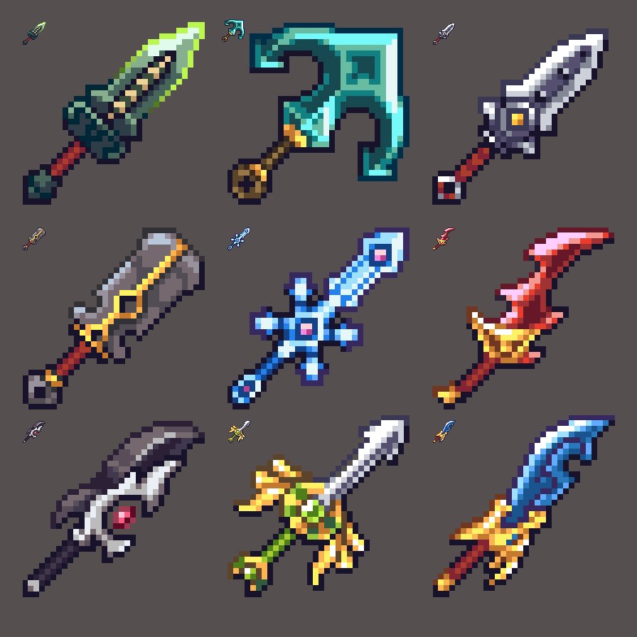 Madao_Official's tweet photo. 32x32 swordpack

#Minecraft #pixelart #swordtember #Swordtember2023 https://t.co/m7MH4VbaXx