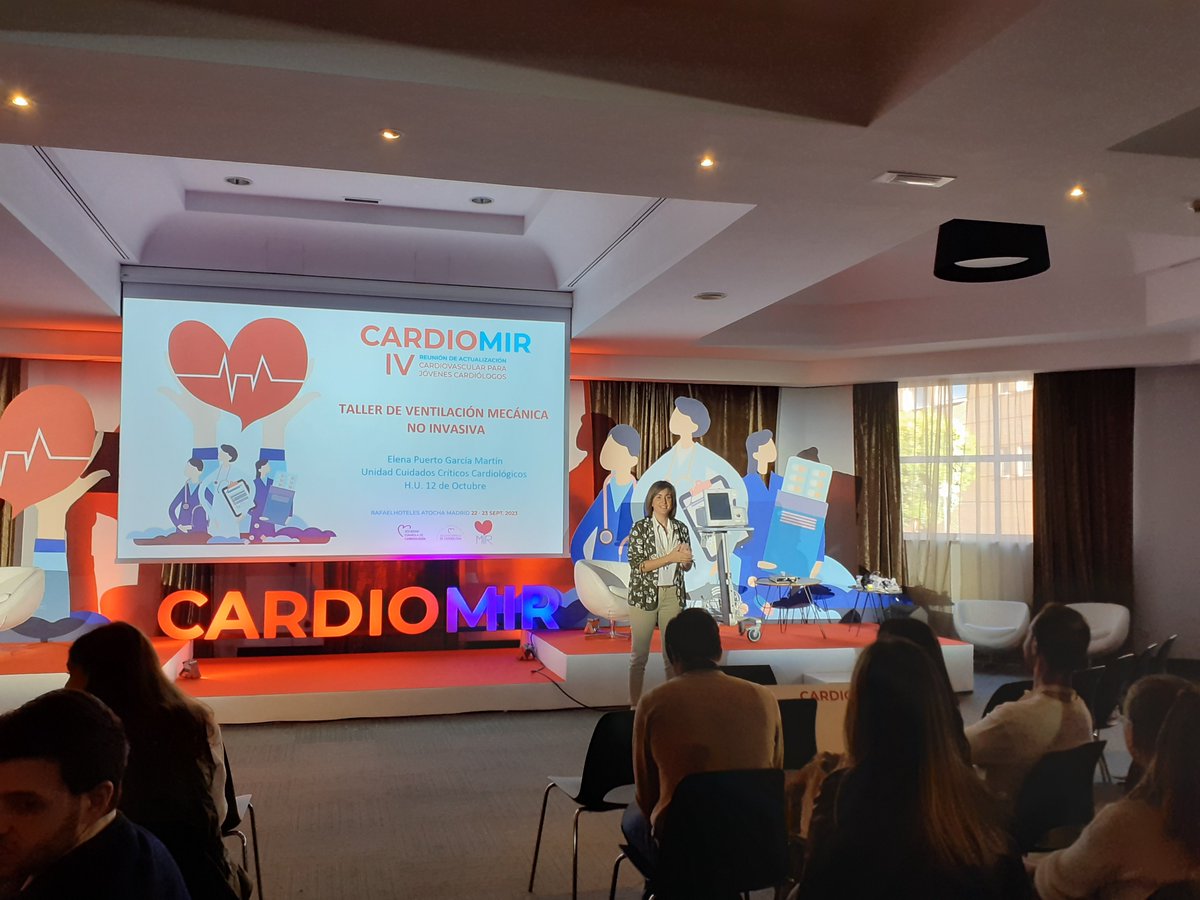 GaladiJennifer's tweet photo. Arrancamos el sábado de #cardioMIR23 con los talleres de Impella y de Ventilación no invasiva. https://t.co/id4GVTNLIG