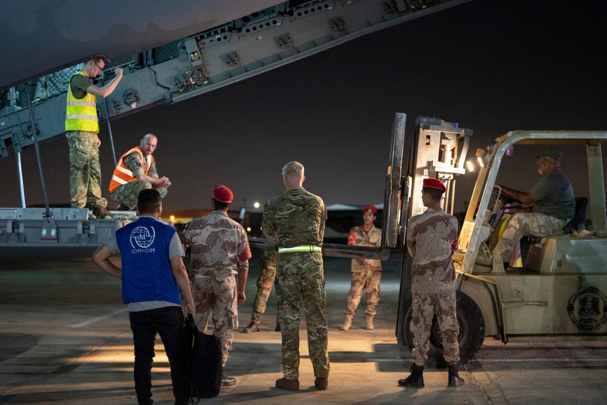 1 Air Mobility Wing (@1airmobwing) on Twitter photo An excellent representation of the breadth and a scale of 1AMW’s output.
Photo one shows our <a href="/RAFBrizeNorton/">RAF Brize Norton</a> based Air Movements Squadron loading aid bound for Libya.
Photo two shows our Very High Readiness (VHR) @RAF_UKMAMS team offloading the freight in Libya. 🇱🇾🇬🇧 An excellent representation of the breadth and a scale of 1AMW’s output.
Photo one shows our <a href="/RAFBrizeNorton/">RAF Brize Norton</a> based Air Movements Squadron loading aid bound for Libya.
Photo two shows our Very High Readiness (VHR) @RAF_UKMAMS team offloading the freight in Libya. 🇱🇾🇬🇧