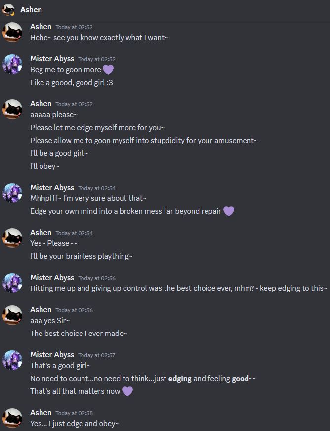 abyss_mister's tweet photo. Not only do I love to do techdom, but I also love to mush up cute, little, fragile minds~

This good, adorable girl had the dear pleasure of having her brain pounded into mush for literally hours...I loved the mess that I created here 🤭

Who's next?~ 💜☕️ https://t.co/HxE5Zl9IYJ
