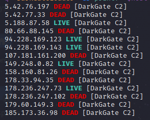 1ZRR4H's tweet photo. LIVE #DarkGate C2s 🛑

5.188.87.58:2351
94.228.169.123:2351
94.228.169.143:2351
149.248.0.82:2351
178.236.247.73:2351

* 3 added to ThreatFox. https://t.co/tZT2v29oFM