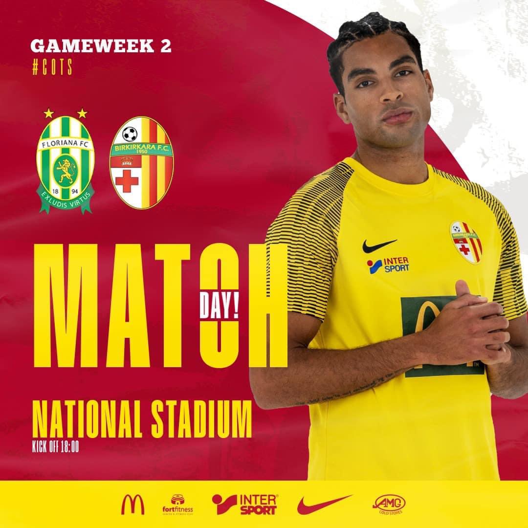 ⚽️ 𝗠𝗔𝗧𝗖𝗛𝗗𝗔𝗬
🆚 <a href="/Floriana_FC/">Floriana FC Official</a>  
🏟 National Stadium 
🕕 18:00 
#COTS 🔴🟡