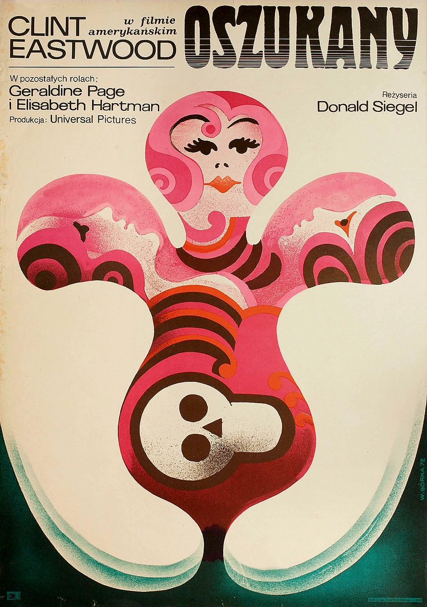 A film poster from Poland for #TheBeguiled (1971 - Dir. #DonSiegel) #ClintEastwood #GeraldinePage #ElizabethHartman #JoAnnHarris