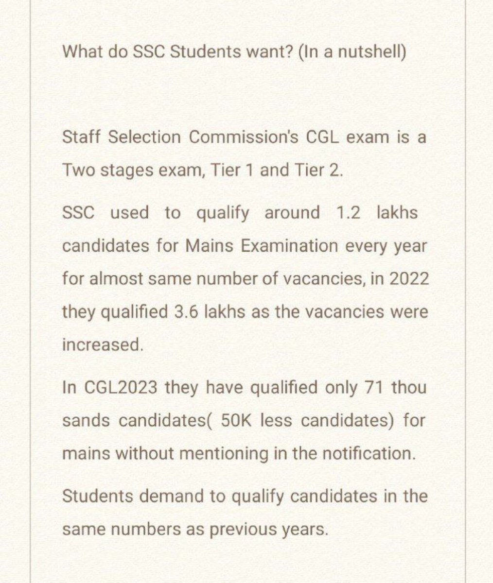 DrGauravGarg4's tweet photo. For those who don’t know what we are demanding, here is crisp explanation. #SSC_CGL_2023_REVISED_RESULT https://t.co/qk2ldzVVhU