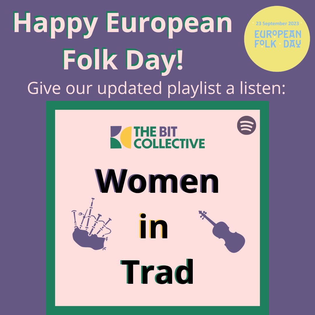 It's European Folk Day! To celebrate, we've updated our Women in Trad Spotify playlist! 

open.spotify.com/playlist/1nMfQ…

Let us know who you would like to see added next!

#EFD2023 #EuropeanFolkDay #EuropeanFolkDay2023