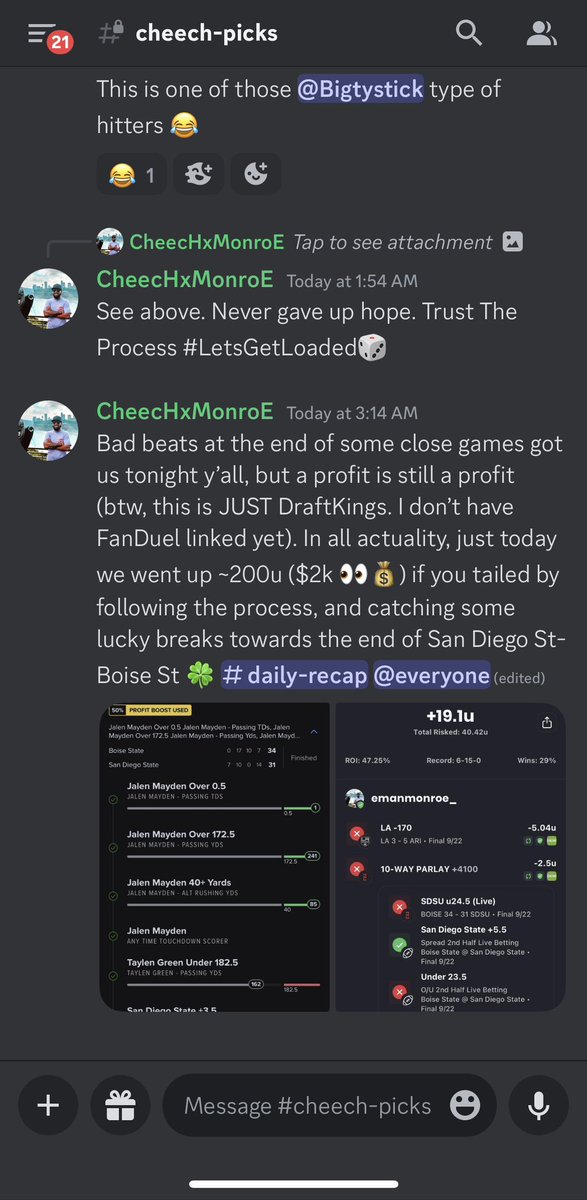 ChompyTheGoat_'s tweet photo. #TrustTheProcess👨🏽🔬 #LetsGetLoaded🎲
@FDSportsbook @KirkHerbstreit @notthefakeSVP @GoAztecs
THANK YOUUUU JALEN MAYDEN 🍀🤝🏾 ✅💰
🚨 FREE WEEKEND OF VIP ACCESS ON ME TO CELEBRATE 🚨 EXCLUSIVE access to all my top picks & Mega-Parlays like this one 🤯
https://t.co/lG7sOXmMOD https://t.co/4czMGvhIH9