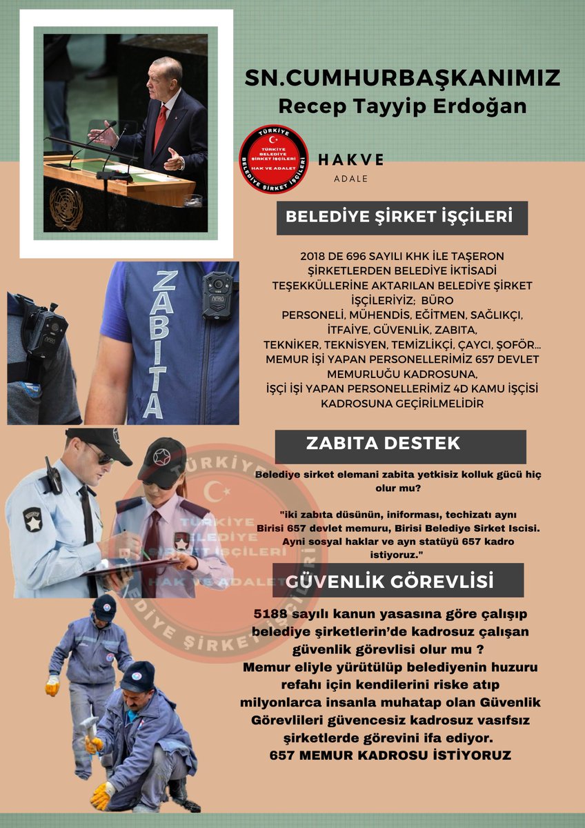 HakveAdale's tweet photo. 📍Belediye şirket işçilerimiz burda mı ?

📍600 bin belediye şirket işçilerimizin hakkı olan kadroyu alacağız başaracağız hepmizin mücadelesi ile . 

Herkes yorumlara gelsin. Tag etiketimizi yapıştırarak kadro taleplerimizi yazalım gücümüzü gösterelim . 

👇👇👇👇

Belediye şirket işçilerinin tamamına kadro istiyoruz.

#BldİşçisineKadroHak 

@isikhanvedat @RTErdogan @csgbakanligi @iletisim @dbdevletbahceli