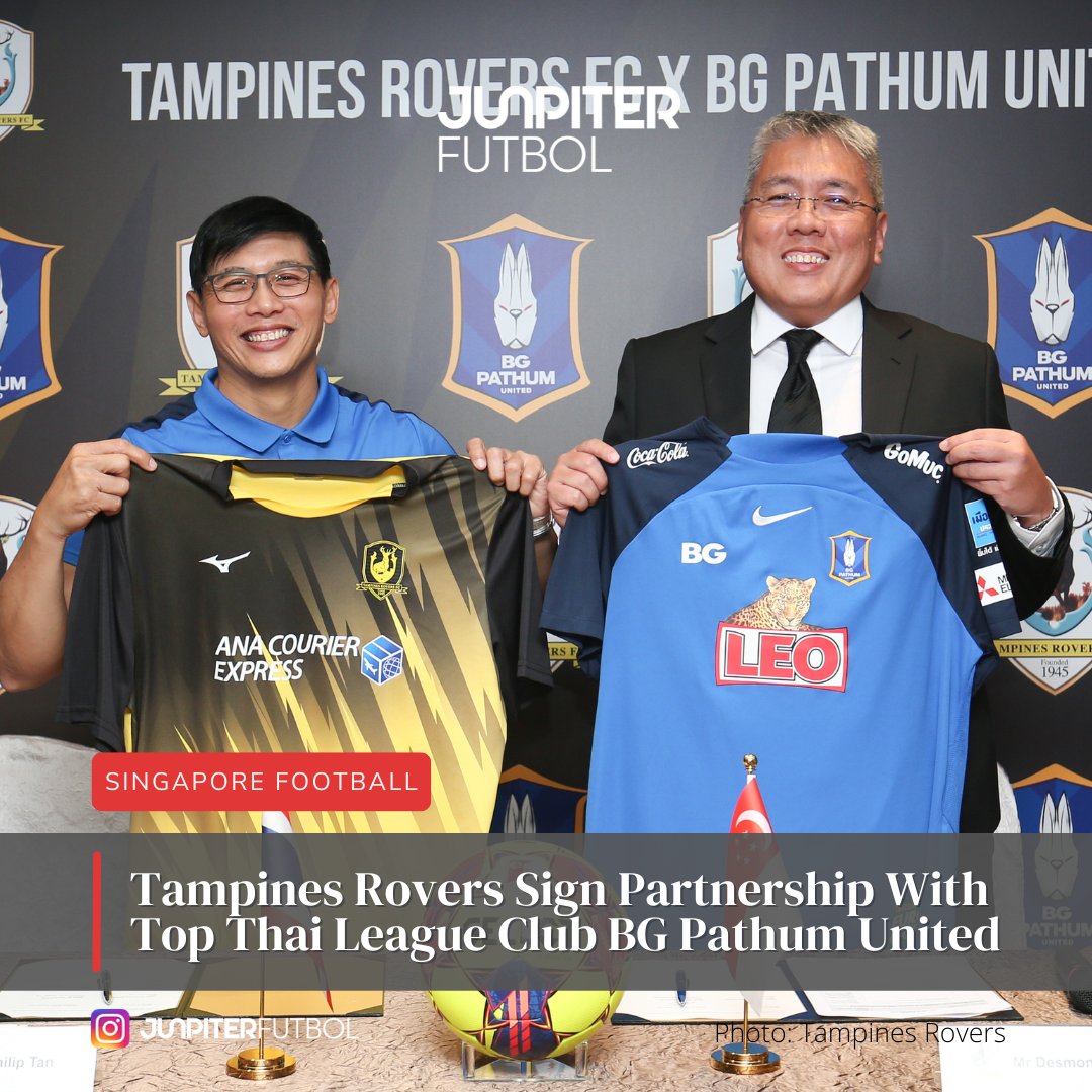 JunpiterFutbol's tweet photo. @TRFCStags have announced a 3-year partnership with top Thai League's @bgpuofficial. The club will also sport new branding moving forward, BG Tampines Rovers FC, as a sign of solidarity for this partnership. #SGfootball https://t.co/Zd4HQ6Bdef