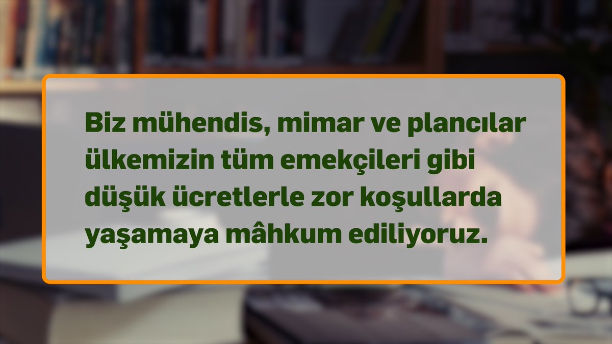 Biz mühendis, mimar ve şehir plancıları ülkemizin tüm emekçileri gibi güvencesiz ve düşük ücretlerle zor koşullarda yaşamaya mahkum ediliyoruz.

Sonu güvencesiz ücret olacaksa #boşunamıokuduk